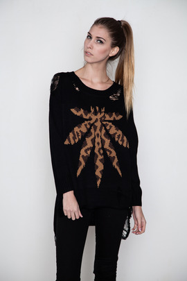 UNIF Weed Leopard Sweater