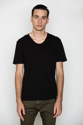 T by Alexander Wang Men's Black Classic Low Neck Tee