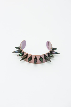 Joomi Lim Burgundy/Black Spike Cuff