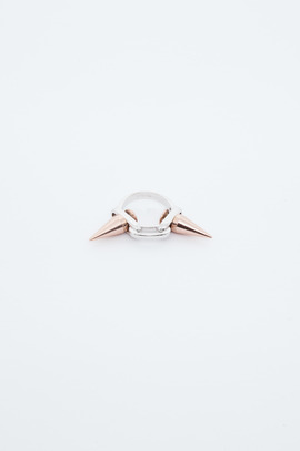 Joomi Lim Rhodium/Rose Gold Double Spike Ring
