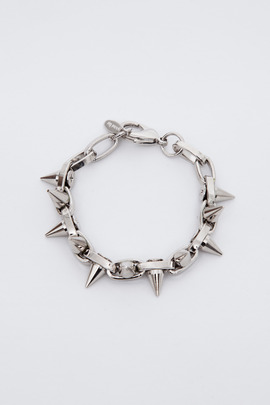 Joomi Lim Rhodium/Silver Double Row Spike Bracelet