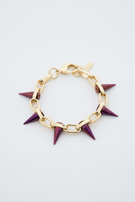 Joomi Lim Gold/Purple Single Row Spike Bracelet