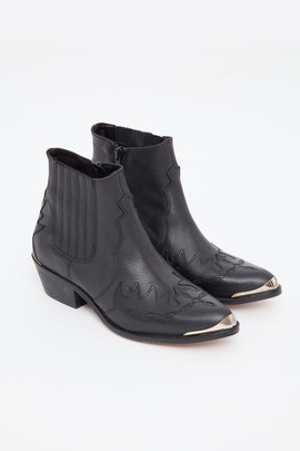 To Be Announced Black Pony Ankle Boot