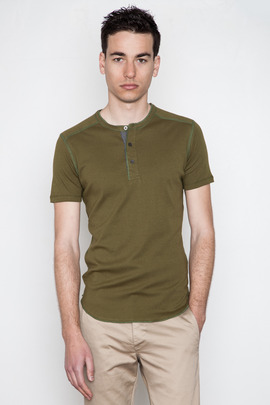 Wings + Horns Canvas Green S/S Henley