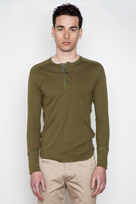 Wings + Horns Canvas Green L/S Henley