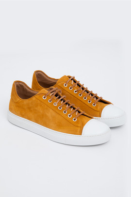 Wings + Horns Papaya/White Suede Low-Top Sneaker