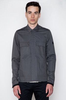 ISAORA Garment-Dyed Patch Pocket Shirt Jacket
