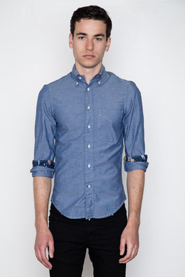 Gitman Bros. Vintage Exclusive Blue Chambray w/ Navy Aloha