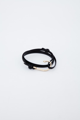 Miansai Gold/Black Hooked Leather Bracelet