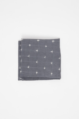 Wings + Horns Grey Ikat Handkerchief