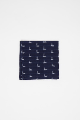 Wings + Horns Ink Ikat Handkerchief