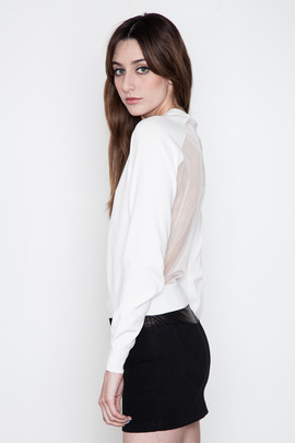 T by Alexander Wang Women's Sheer Back Raglan Pullover