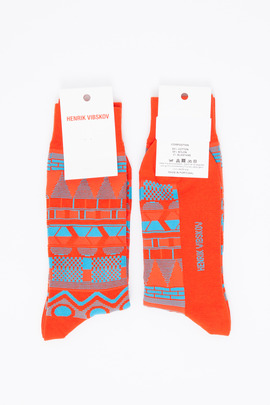 Henrik Vibskov Men's Multi Red Helsinki Socks