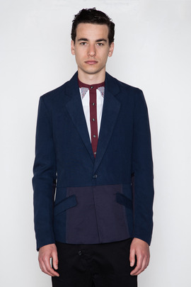 Henrik Vibskov Men's Navy Trim Blazer