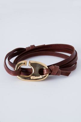 Miansai Gold/Brown Brummel Hook Bracelet