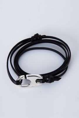 Miansai Silver/Black Brummel Hook Bracelet
