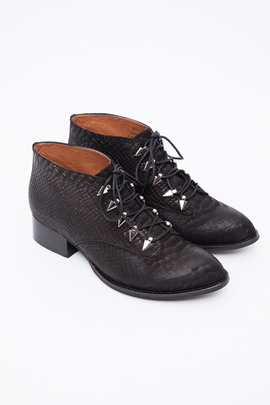 Jeffrey Campbell Python Embossed Hood Ankle Boot
