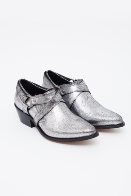 To Be Announced Cracked Silver Desi Harness Shoe