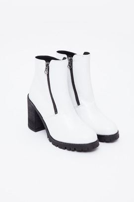 To Be Announced White Sarabelle Double-Zip Boot