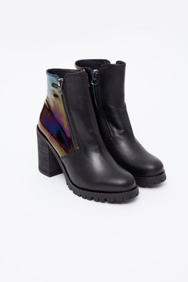 To Be Announced Black Petrol Sarabelle Double-Zip Boot