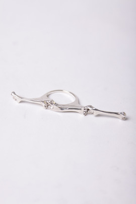 Bijules Bone Bar Ring Silver